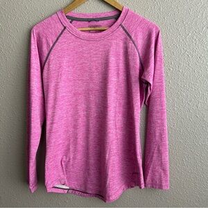 Patagonia Pink Heather Long Sleeve Active Outdoor Baselayer Shirt Zipper Pocket